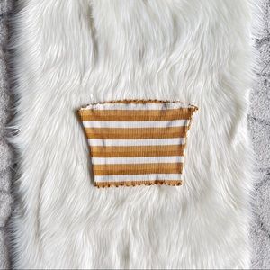 Mustard stripe tube top